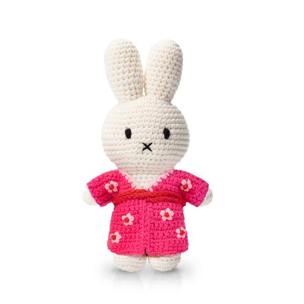 Just Dutch Miffy ミッフィー フラワー 着物 ピンク 編みぐるみ ぬいぐるみ オラン...