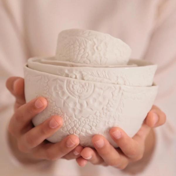 Myriam ait amar ceramics ALBERTINE espresso バロック刺繍...