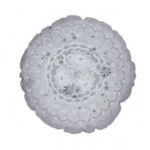 フランス Les Invasions Ephemeres レース プリント ラウンド クッション 4...