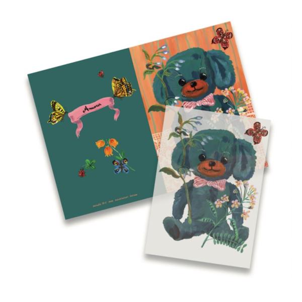Nathalie Lete ナタリーレテ green bear アイロンプリント メッセージ カード...