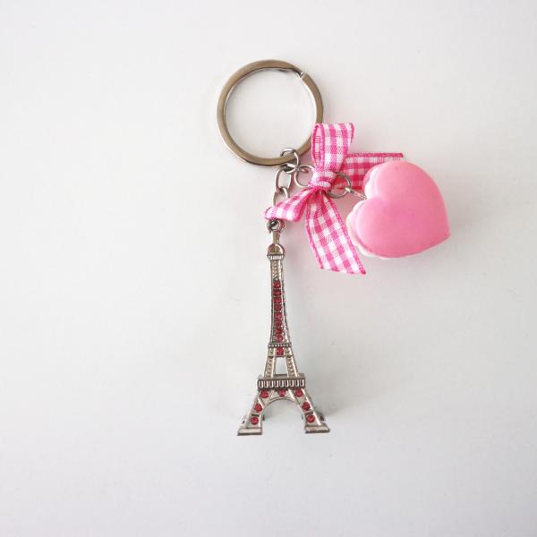 paris おみやげ エッフェル塔 ピンクマカロン ハートマカロン キーホルダー キーリング  パリ...