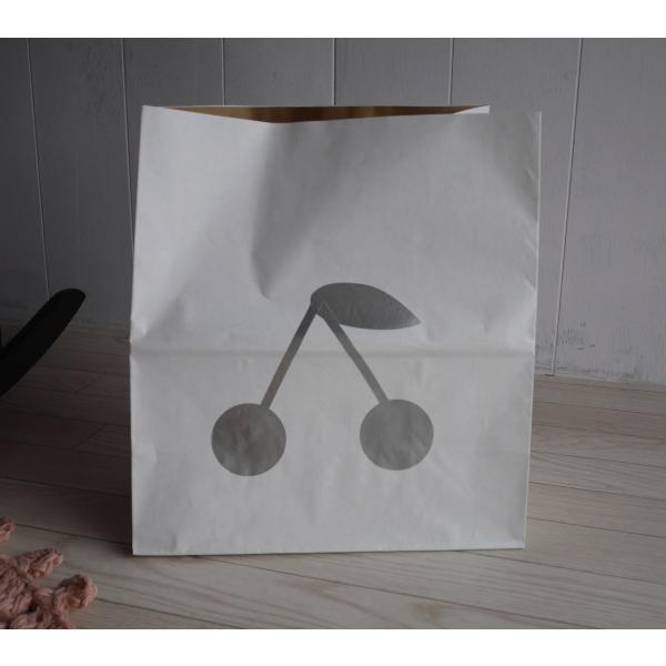 フランス MON PETIT ZOREOL / 収納 PAPER BAG S チェリー エコ シルバ...