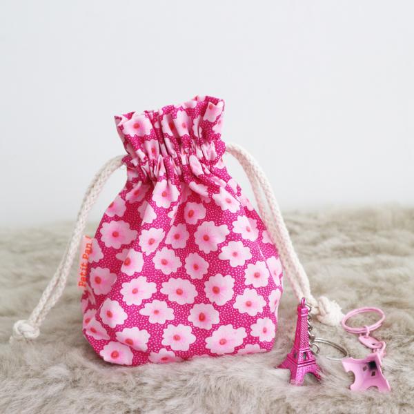 Petit Pan paris プチパン ミニ巾着ポーチ ローザ 花柄 フラワー ミニバッグ フラン...