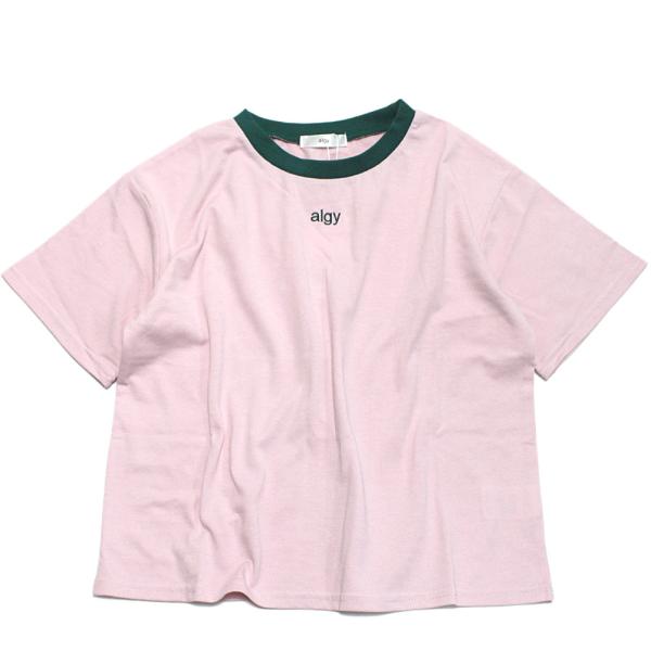 セール 「50%OFF」 半袖Tシャツ &quot;アルジー&quot; algyシシュウリンガーT ピンク(PK)
