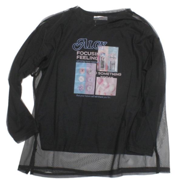 セール 「50%OFF」 長袖Tシャツ &quot;アルジー&quot; チュールロンT＆Tシャツセット ブラック(BK...