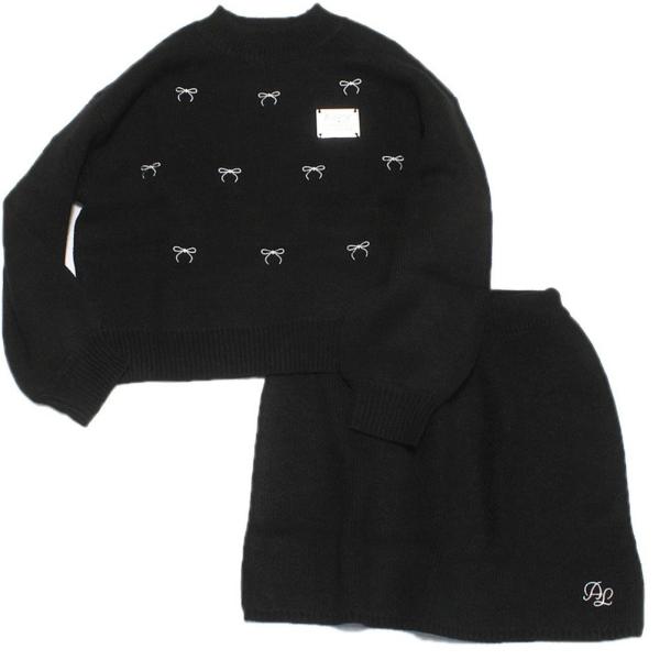 セール 「50%OFF」 SETウェア &quot;アルジー&quot; ニットトップス×スカートセット ブラック(BK...