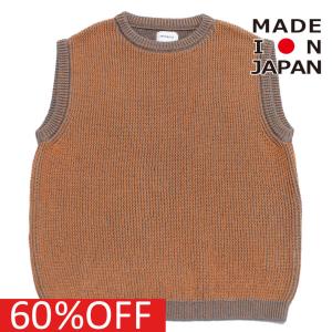 セール 「50%OFF」 ベスト "アーチ＆ライン" 子供服 GIMA STRIPE ニットベスト オレンジ(27)｜millibar