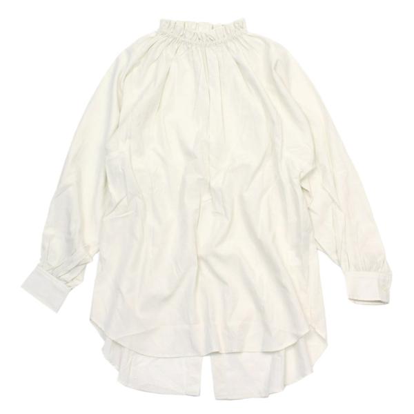 セール 「50%OFF」 シャツ・ブラウス &quot;アーチ＆ライン&quot; 2WAY フリルシャツ オフホワイト...