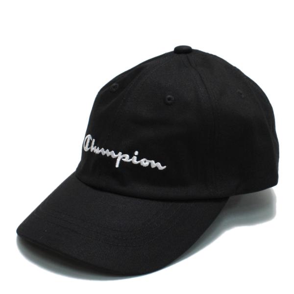 セール 「60%OFF」 帽子 "チャンピオン" ツイルロゴローキャップ ブラック