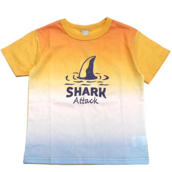 セール 「50%OFF」 半袖Tシャツ &quot;ディラッシュ&quot; グラデーション　シャークTシャツ オレンジ...