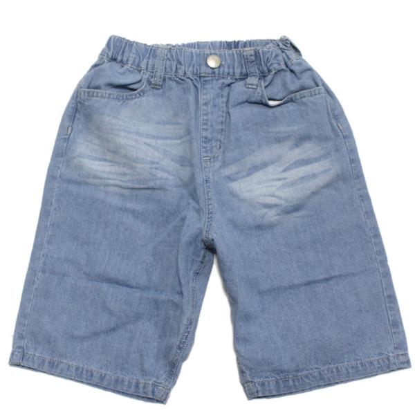 セール 「50%OFF」 ハーフパンツ &quot;ディラッシュ&quot; ライトオンスデニム5分丈パンツ サックス(...