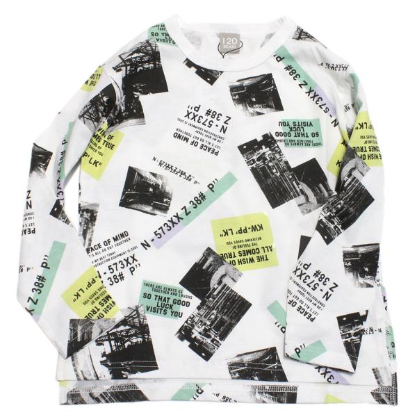 セール 「50%OFF」 長袖Tシャツ &quot;ディラッシュ&quot; 総プリント天竺長袖Tシャツ オフホワイト(...