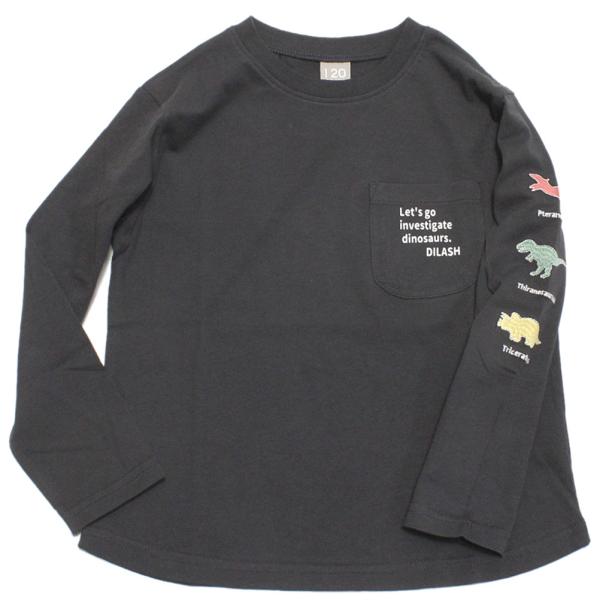 セール 「50%OFF」 長袖Tシャツ &quot;ディラッシュ&quot; 刺繍天竺長袖Tシャツ チャコール(CH)