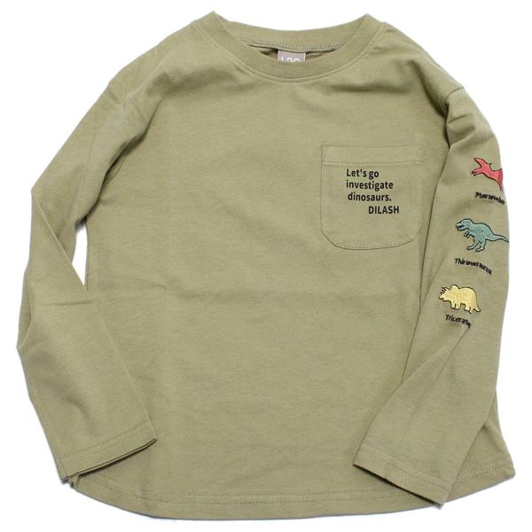 セール 「50%OFF」 長袖Tシャツ &quot;ディラッシュ&quot; 刺繍天竺長袖Tシャツ カーキ(KK)