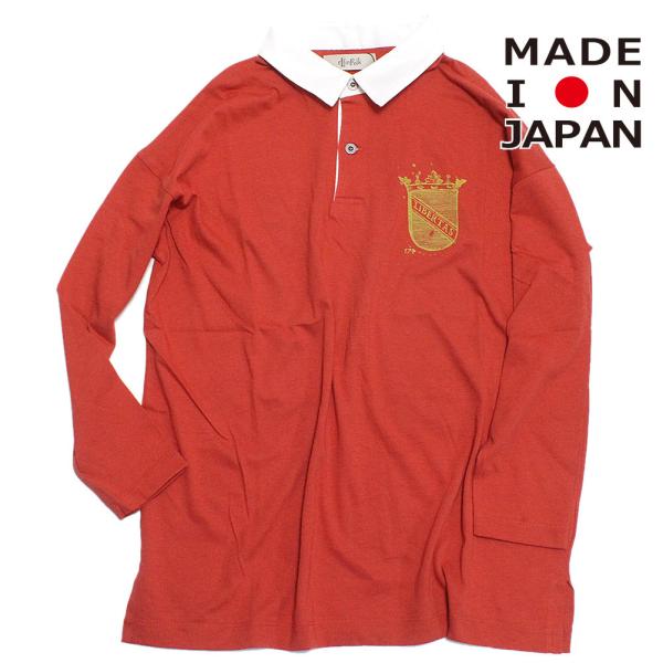 長袖Tシャツ "エルフィンフォルク" Emblem ポロシャツ レッド