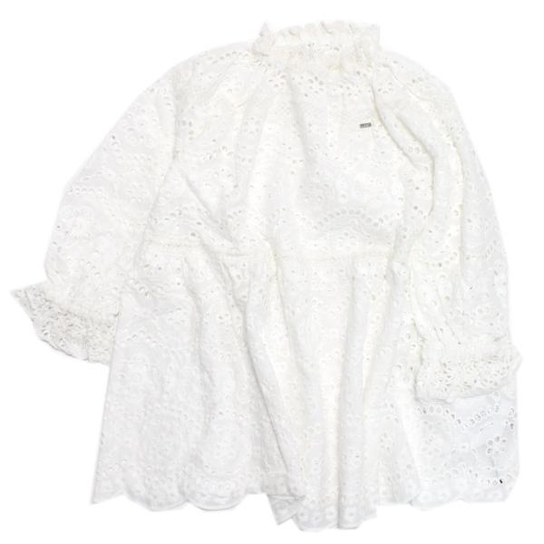 セール 「50%OFF」 シャツ・ブラウス &quot;フィス&quot; カットワーク チュニック 1W白