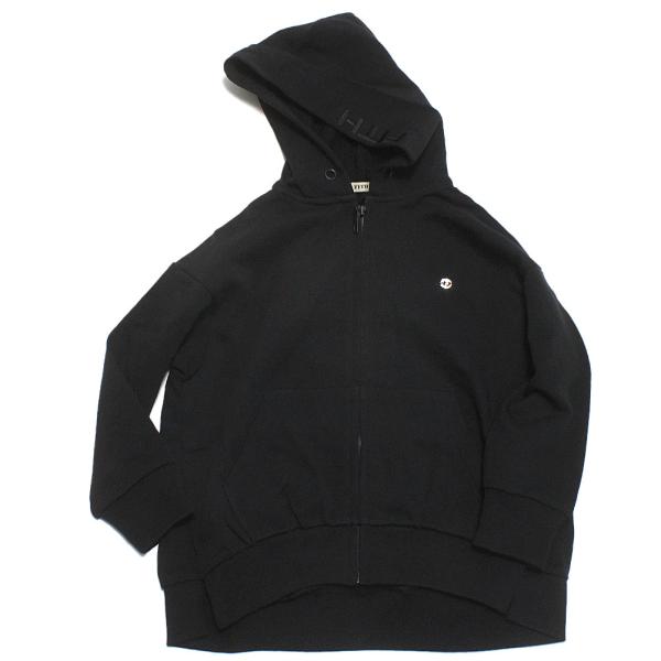 セール 「50%OFF」 パーカー &quot;フィス&quot; サラサラウラケ ZIP UP パーカー 2BK黒