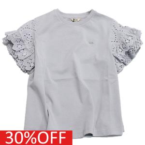 半袖Tシャツ "フィス" 子供服 サラサラテンジク ソデレース Tシャツ 3GRグレー