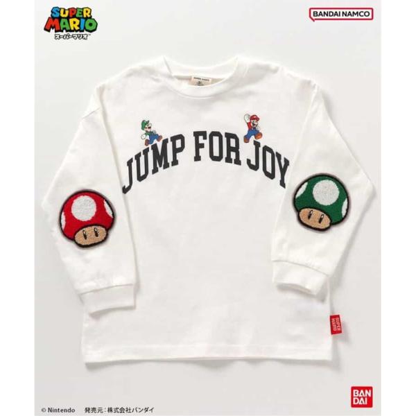 セール 「50%OFF」 長袖Tシャツ "エフオーキッズ" スーパーマリオエルボーパッチTシャツ オ...