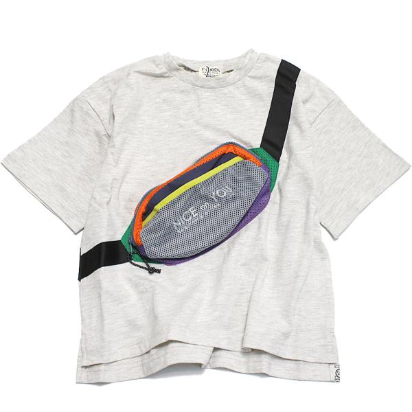 セール 「50%OFF」 半袖Tシャツ &quot;エフオーキッズ&quot; ボディバッグドッキングTシャツ アイボリ...