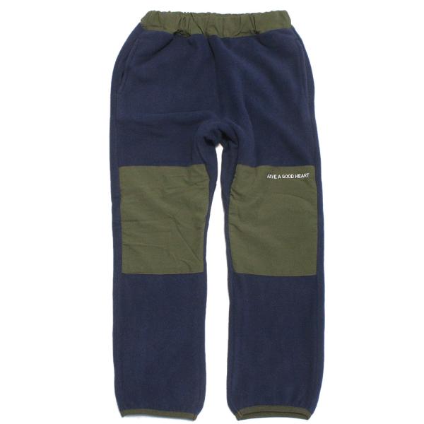 セール 「50%OFF」 ロングパンツ &quot;エフオーキッズ&quot; 切替えデザインフリースパンツ ネイビーブ...
