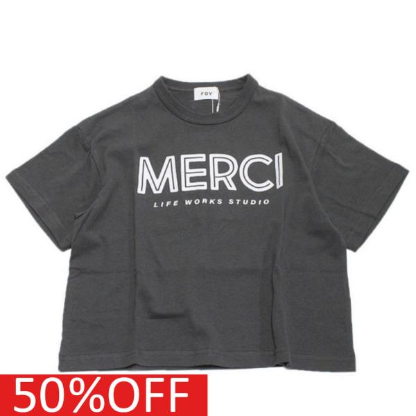 半袖Tシャツ &quot;フォブ&quot; 子供服 MERCI Tシャツ チャコールグレー(CG)