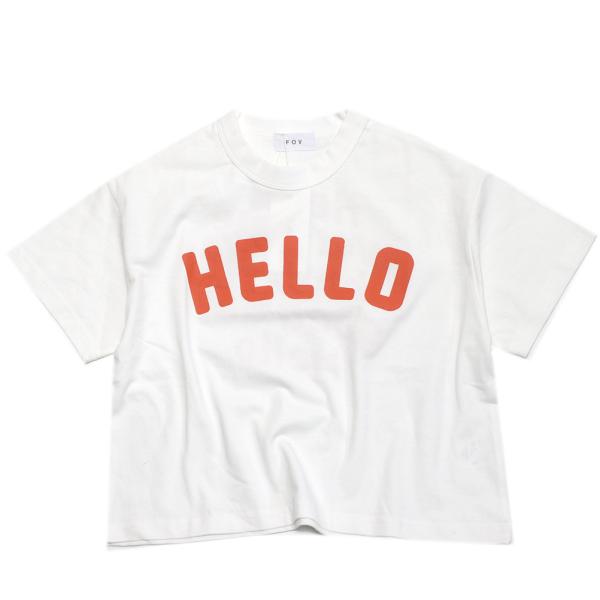 セール 「50%OFF」 半袖Tシャツ &quot;フォブ&quot; HELLO Tシャツ ホワイト(WH)