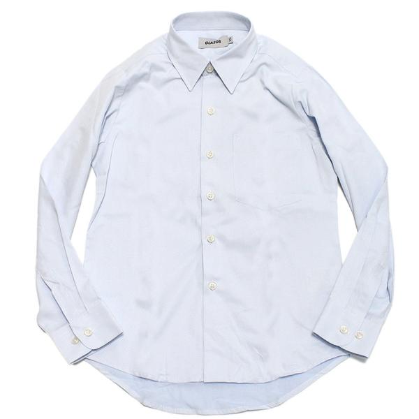 セール 「50%OFF」 シャツ・ブラウス &quot;GLAZOS グラソス&quot; ドビードレスシャツ サックス...