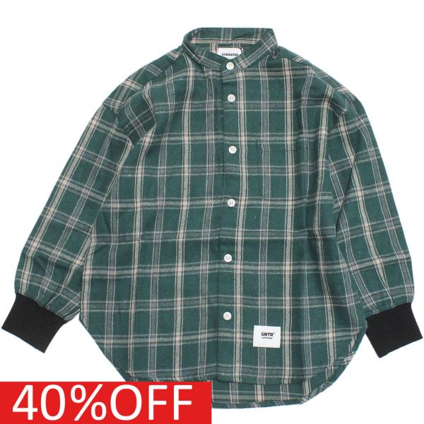 セール 「50%OFF」 シャツ・ブラウス &quot;ジェネレーター&quot; 子供服 バンドカラーシャツ グリーン...