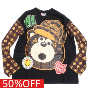 セール 「50%OFF」 長袖Tシャツ &quot;JAM&quot; 子供服 ニューモノグラムリュックロンT ブラック