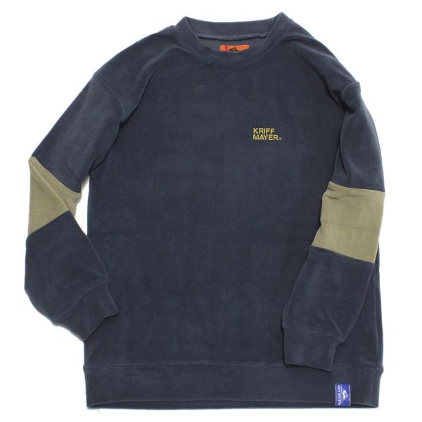 セール 「40%OFF」 トレーナー・ニット "クリフメイヤー" 超のび袖切替クルー ネイビー(79...
