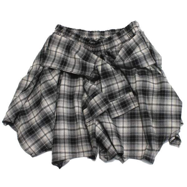 ハーフパンツ "Love toxic　ラブトキシック"  LTXC/腰巻き風チェックキュロット クロ...