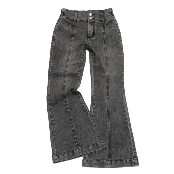 ロングパンツ "Love toxic　ラブトキシック" スタイルアップフレアデニムパンツ グレー(8...