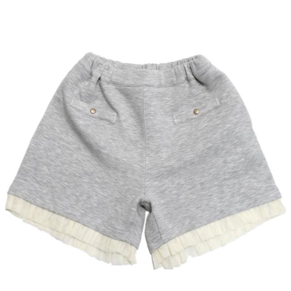 ハーフパンツ "マルーク" ダンボールニットフリルキュロット グレー(13)