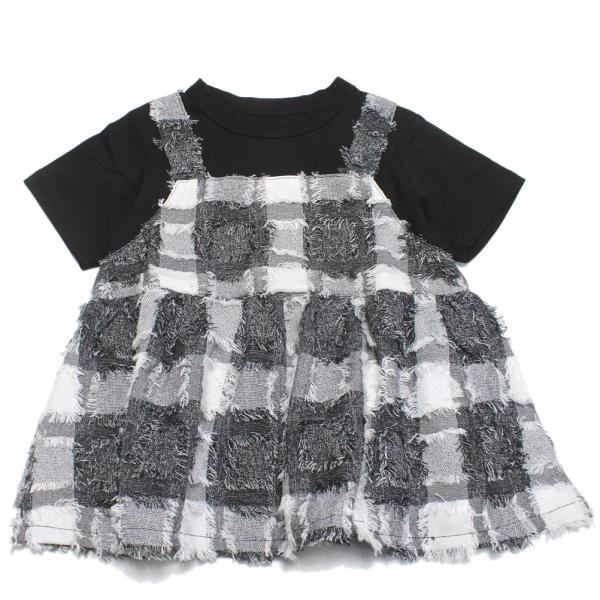 セール 「50%OFF」 半袖Tシャツ &quot;マルーク&quot; フサフサブロックチェックチュニックTシャツ ク...