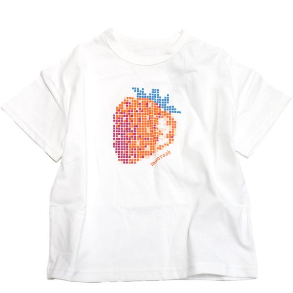 セール 「50%OFF」 半袖Tシャツ &quot;マルーク&quot; 天竺ピクセルいちごプリントTシャツ シロ(1)