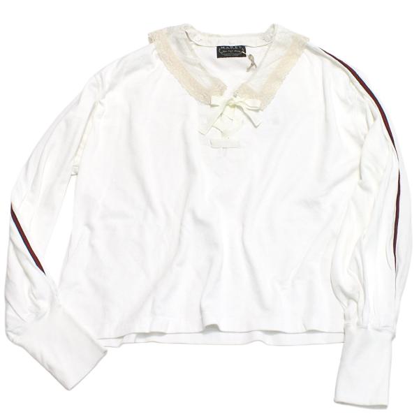 長袖Tシャツ "MARET マレ" プレーティングガーリースポーツT ホワイト(1)