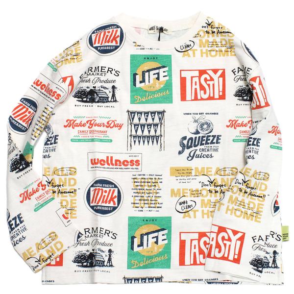 セール 「50%OFF」 長袖Tシャツ &quot;makeyourday メイクユアデイ&quot; レトロロゴTシャ...