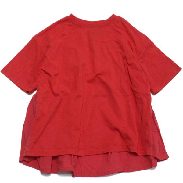 セール 「50%OFF」 半袖Tシャツ &quot;ニードルワークス&quot; T/C天竺シンプルTシャツ レッド