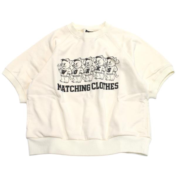 半袖Tシャツ "ニードルワークス" ミニ裏毛Tシャツ オフホワイト