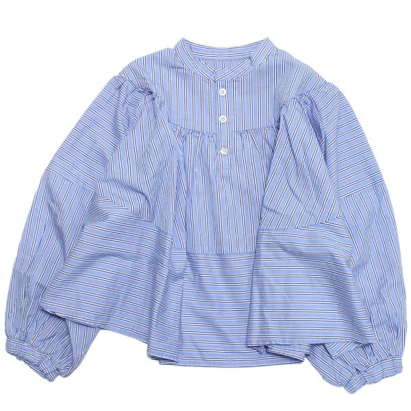 セール 「50%OFF」 シャツ・ブラウス &quot;ニードルワークス&quot; ローンストライプギャザーブラウス ...