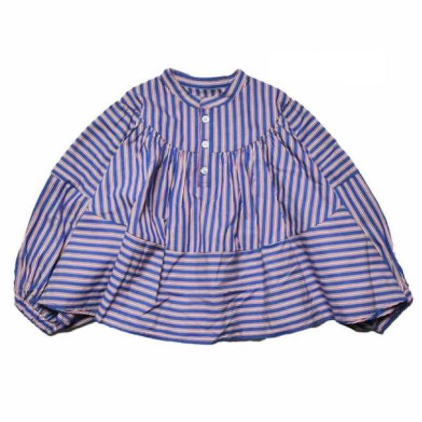 セール 「50%OFF」 シャツ・ブラウス &quot;ニードルワークス&quot; ローンストライプギャザーブラウス ...