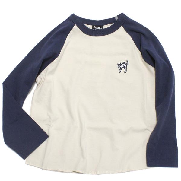 セール 「50%OFF」 長袖Tシャツ &quot;ニードルワークス&quot; 天竺ワイドラグランロンT ネイビー