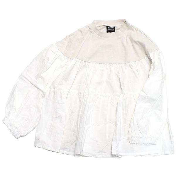 セール 「50%OFF」 長袖Tシャツ &quot;ニードルワークス&quot; 肉厚天竺ローンギャザーTシャツ オフホ...