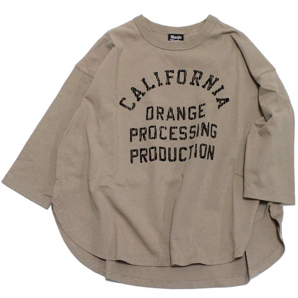 セール 「50%OFF」 長袖Tシャツ &quot;ニードルワークス&quot; 天竺ロング丈ロンT(8分袖) サンド