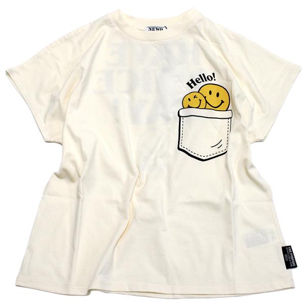 セール 「50%OFF」 半袖Tシャツ &quot;ニードルワークス&quot;  NeWo/スマイルTシャツ アイボリ...
