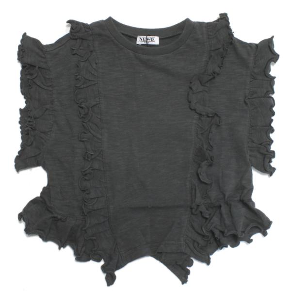 セール 「50%OFF」 半袖Tシャツ &quot;ニードルワークス&quot;  NeWo/フリルTシャツ チャコール...