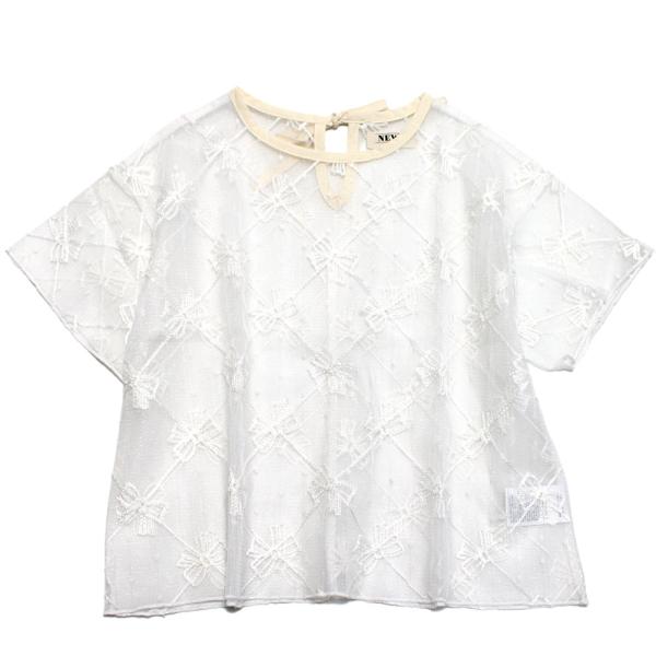 セール 「50%OFF」 半袖Tシャツ &quot;ニードルワークス&quot;  NeWo/リボンメッシュプルオーバー...