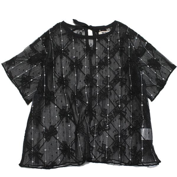 セール 「50%OFF」 半袖Tシャツ &quot;ニードルワークス&quot;  NeWo/リボンメッシュプルオーバー...