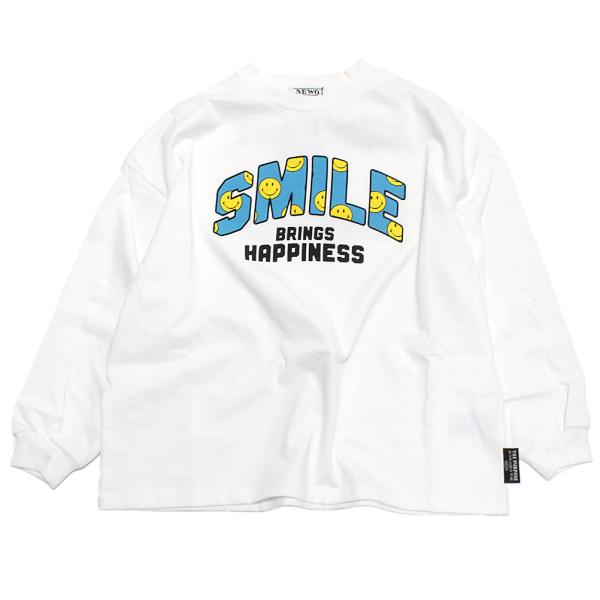 セール 「50%OFF」 長袖Tシャツ &quot;ニードルワークス&quot;  NeWo/スマイルロゴTシャツ ホワ...